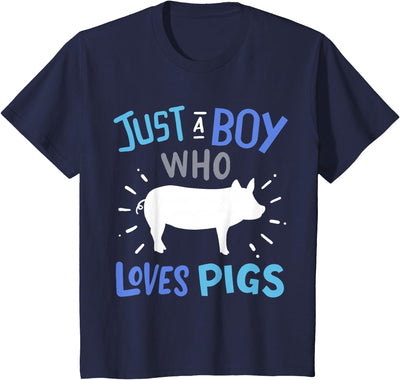 Kids Pig Just A Boy Who Loves Pigs Gift for Pig Lovers T-Shirt
