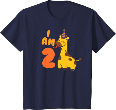 2nd Birthday Animal Idea Toddler Giraffe 2 Years T-Shirt