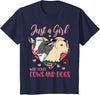 Kids Cow Dog Just A Girl Who Loves Cows And Dogs T-Shirt - Navy Blue