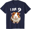 9 years old 9th birthday Guinea Pig 9 Years old 9 birthday Guinea Pigs Boy Girl Guinea Pig T-Shirt - Navy Blue