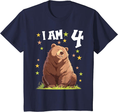 Kids 4 Years old 4 birthday Bears Boy Girl Bear T-Shirt