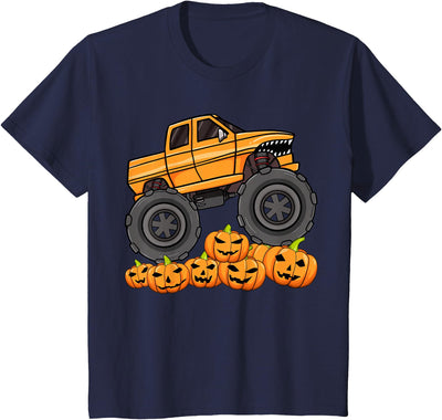 Adorable Halloween Designs Kids Monster Truck Halloween Jack O Lantern Pumpkin Toddler T-Shirt
