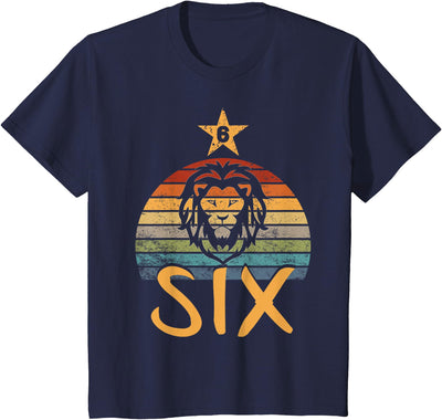 Lion Birthday 6 Year Old Lion 6th Birthday Boy Girl T-Shirt