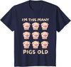 Pigs lover Birthday Gifts Toddler I'm This Many Pigs Old - 9th Birthday Pig 9 Years Old Bday T-Shirt - Navy Blue
