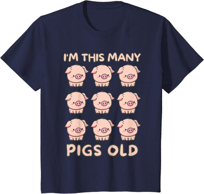 I'm This Many Pigs Old - 9th Birthday Pig 9 Years Old Bday T-Shirt