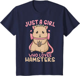 Kids Hamster Just A Girl Who Loves Hamsters T-Shirt - Navy Blue