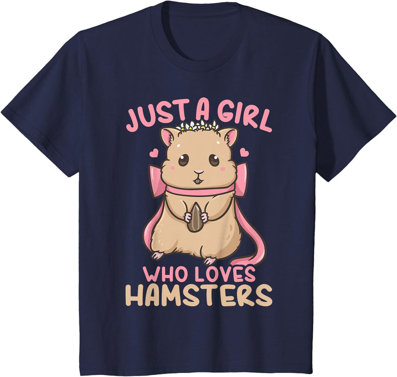 Kids Hamster Just A Girl Who Loves Hamsters T-Shirt - Navy Blue