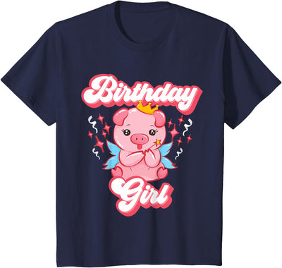 Pig Birthday Party Cute Girl Piggy Piglet Girls Gift T-Shirt