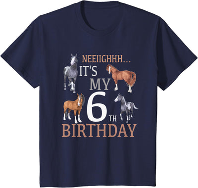 OMG Its My Birthday Happy Birthday Shirts Its My 6th Birthday Shirt Horse Lover 6 Year Old Birthday T-Shirt
