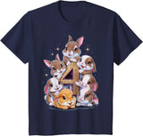 4th Birthday Bunny Rabbit Girl Birthday Age 4 T-Shirt in Navy Blue