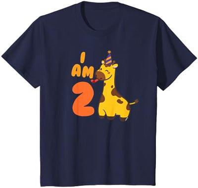 2nd Birthday Animal Idea Toddler Giraffe 2 Years T-Shirt