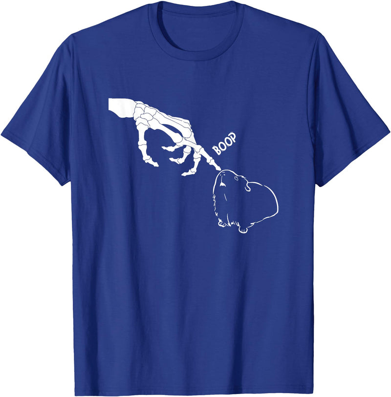 Guinea Pig Boop Skeleton Halloween Boys Girls Guinea Pig Scary Skeleton Hand Boop Funny Spooky Halloween T-Shirt - Royal Blue