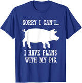 Lustige Schwein Bauernhof Tier Zitate Plans with My Pig Farmer Piggy T-Shirt - Royal Blue