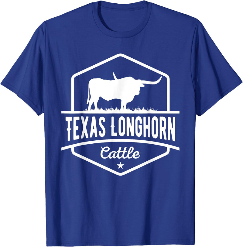 Farm and Longhorn Gift for Men and Cattle Clothing Texas Longhorn Cattle - Longhorn Cow For Cattle Farmer T-Shirt - Royal