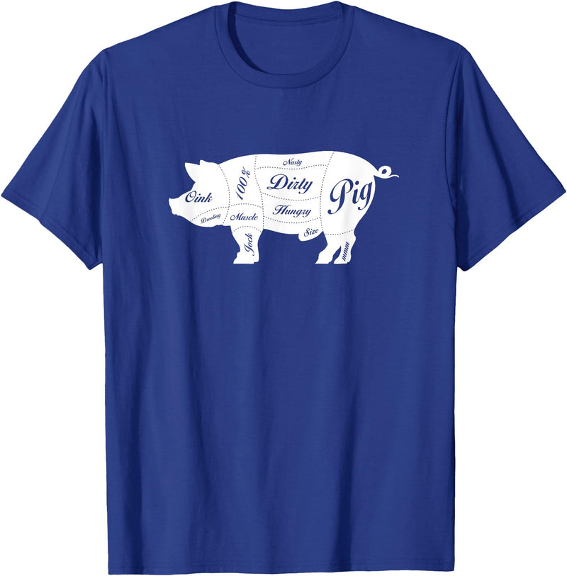 LGBTQIA+ Power Design Nasty Hungry Dirty Pig Design - Fun Gay Pig Pride - LGBTQIA+ T-Shirt - Royal Blue