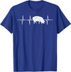 BoredKoalas Farming Farm Shirts Farmer Gifts Pig Heartbeat Pulse Farm Animal Farming Life Farmer Gift T-Shirt - Royal Blue