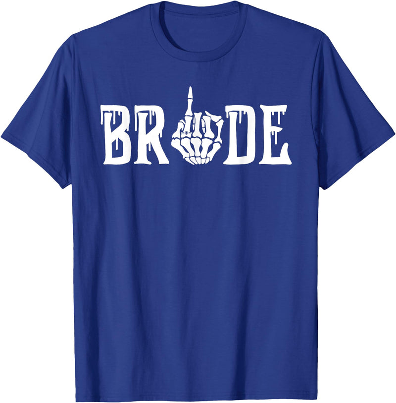 Skull Skeleton Halloween Wedding Bachelorette Bride Skeleton Ring Finger Halloween Wedding Bachelorette T-Shirt - Royal Blue