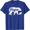 Matching Bear Family Apparel Vintage Papa Father Bear with 1 Cub father's Day T-Shirt - Royal Blue