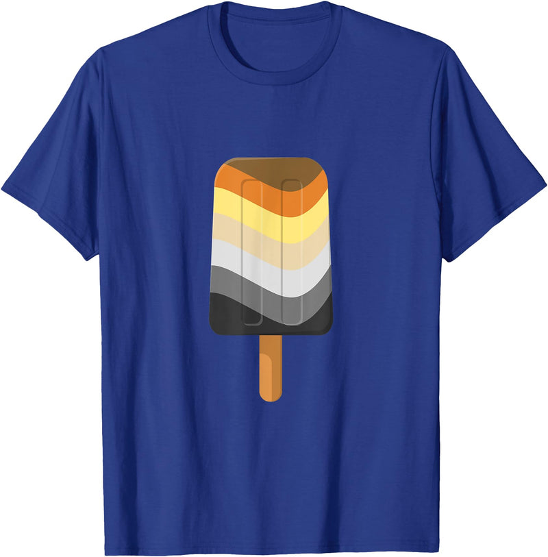 Live Loud Graphics Seamless Reapeating Gay Bear Pride Flag Ice Pop Pattern T-Shirt - Royal Blue