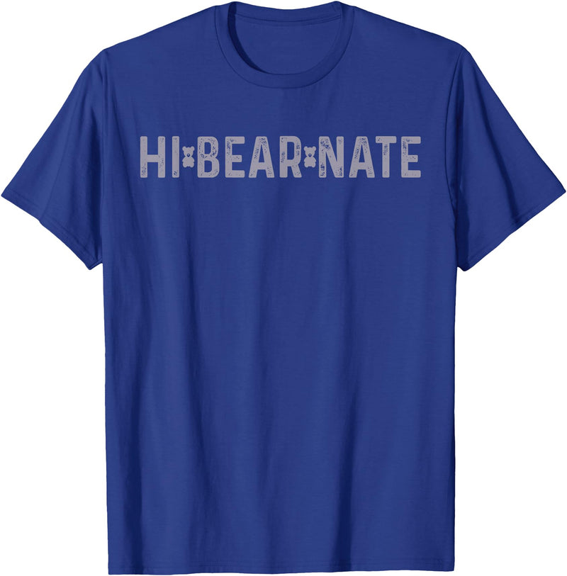Funny Lazy Hibernation Hi Bear Nate T-Shirt - Royal Blue