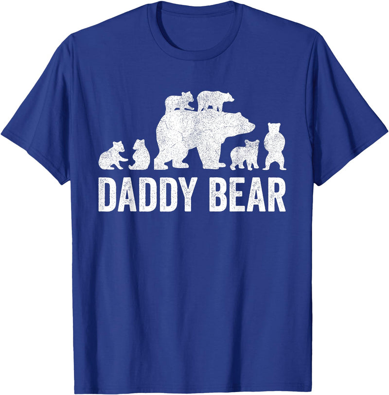 Funny Bear Shirts For Men & Women Clothing Co Daddy Bear Fathers Day Shirts, Funny Six Cub Kids Dad T-Shirt - Royal Blue