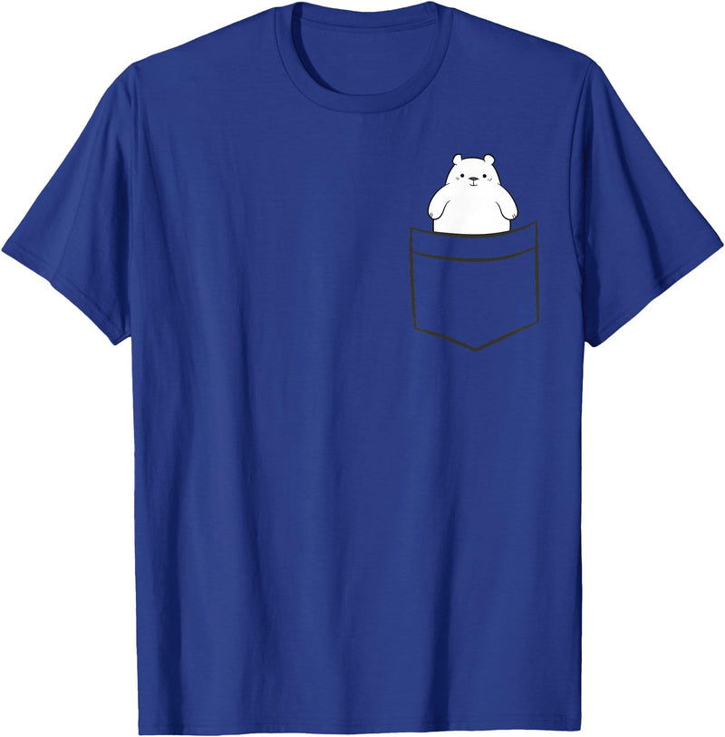 Arctic Polar Bear Gifts And Tees Polar Bear In a Pocket Cute Pocket Polar Bear T-Shirt - Royal Blue