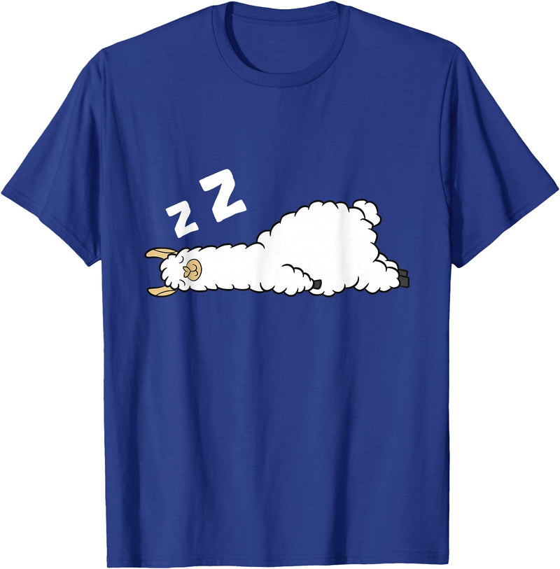 Sleeping Animals Tees And Gifts Llama Sleeping Tired Llama Pajama Love Llamas T-Shirt - Royal Blue