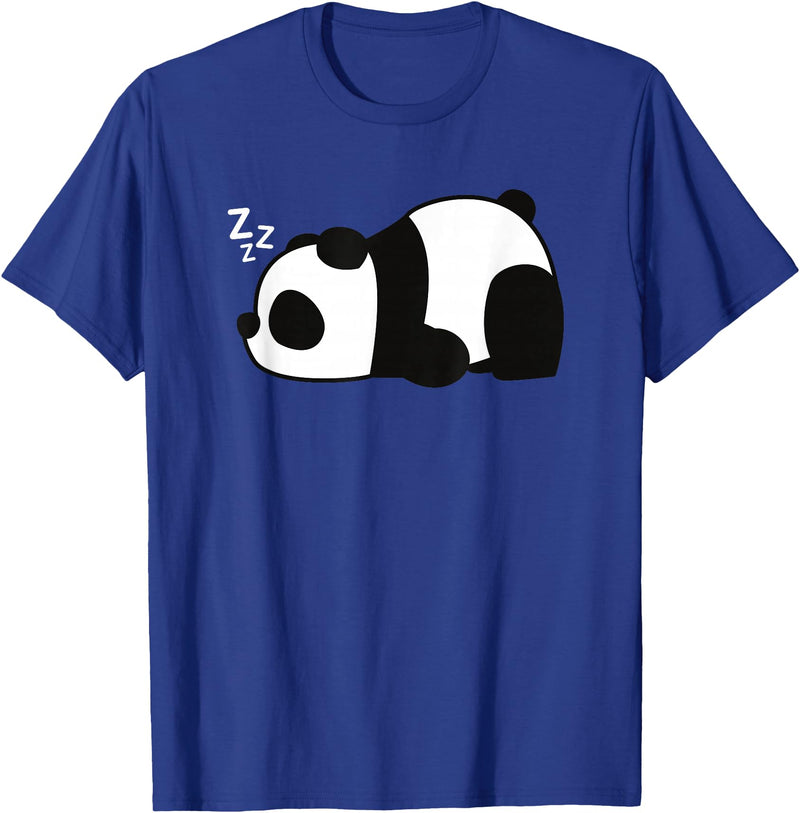 Panda Bear Inc. Funny Lazy Panda Bear Sleeping Grumpy Cute Animal Meme T-Shirt - Royal Blue