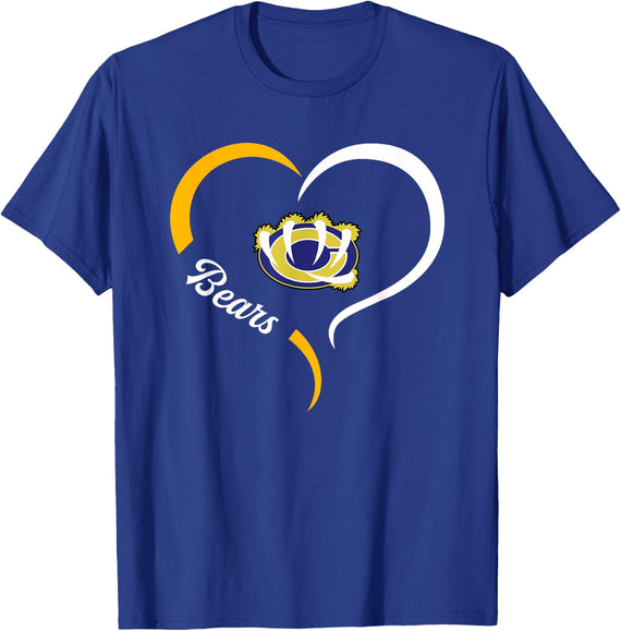 William Chrisman Bears Logo Half Heart Slogan HS T-Shirt - Royal Blue