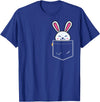 Bunny in Pocket Rabbit Lover Gifts for Women Men Kids T-Shirt in Royal Blue