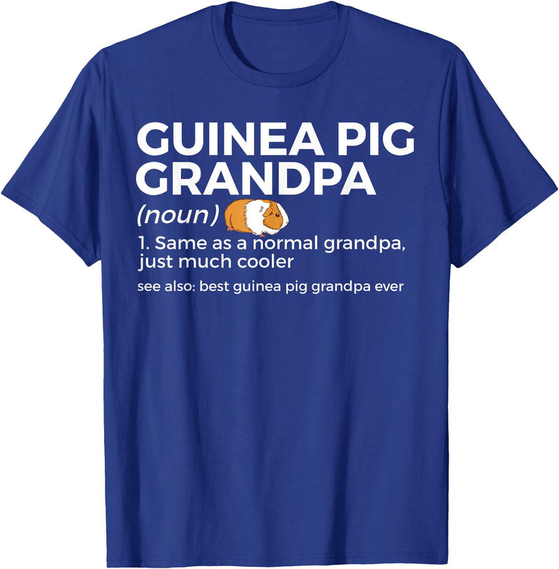 Funny Guinea Pig Apparel Guinea Pig Grandpa Definition Best Guinea Pig Grandpa Ever T-Shirt - Royal Blue