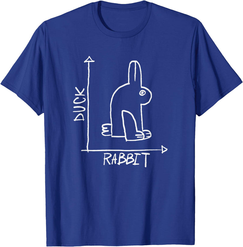 Funny Science Nerd Duck or Rabbit Physics Math Geek T-Shirt in Royal Blue