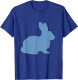 Cute Blue Rabbit Lover Bunny Graphic T-Shirt in Royal Blue