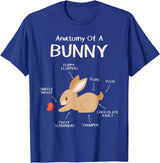 Rabbit Clothes Easter Outfit Hare Lover Gift Anatomy Bunny T-Shirt in Royal Blue
