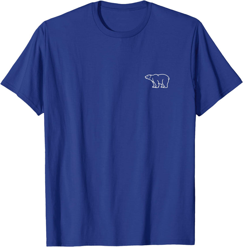 The Polar Bear Apparel Co Polar Bear Minimalist Badge Patch Line Art T-Shirt - Royal Blue