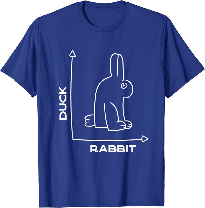 Duck - Rabbit - Funny - Joke - Bunny - Optical Illusion -Pun T-Shirt in Royal Blue