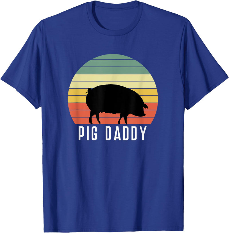 Pig Farmer for Men Women Kids Boys Girls Pig Dad - Daddy Farmer Farming Farm Pork Animal Livestock T-Shirt - Royal Blue