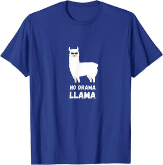 No Drama Llama Funny Llama T-Shirt - Royal Blue