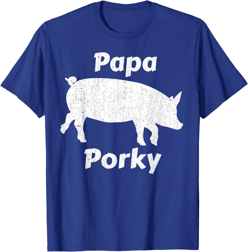 Papa Porky Pig Daddy Father Hog pork T-Shirt - Royal Blue