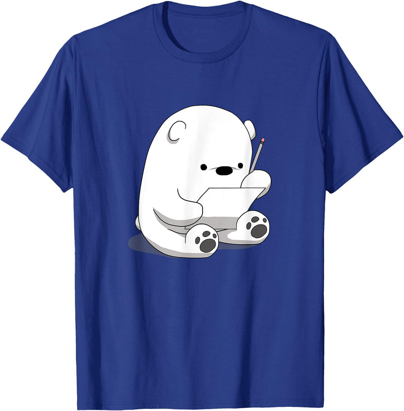 BoredKoalas Polar Bear Cartoon Fluffy Polar Bear Cute Arctic Animal Girls Gift T-Shirt - Royal Blue