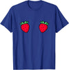 Fruit Boobs Co Strawberry Fruit Boobs Funny Summer Food T-Shirt - Royal Blue