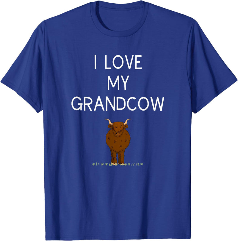 Best Pet Grandparents Ever I Love My Grand Cow Funny Highland Cow Lover Grandma Grandpa T-Shirt - Royal Blue