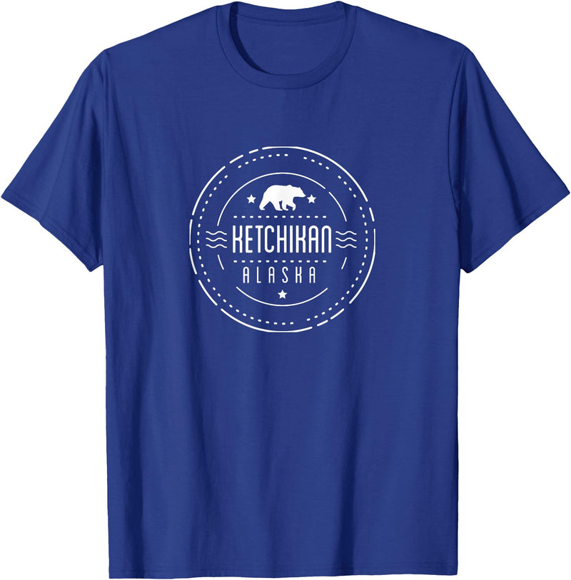 Alaska Vacation Shirts Ketchikan Alaska Shirt with Bear Tshirt T-Shirt - Royal Blue