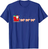 Funny Christmas Sleigh Animal Gifts Pig Santa Christmas Sleigh - Funny Pig Xmas T-Shirt - Royal Blue