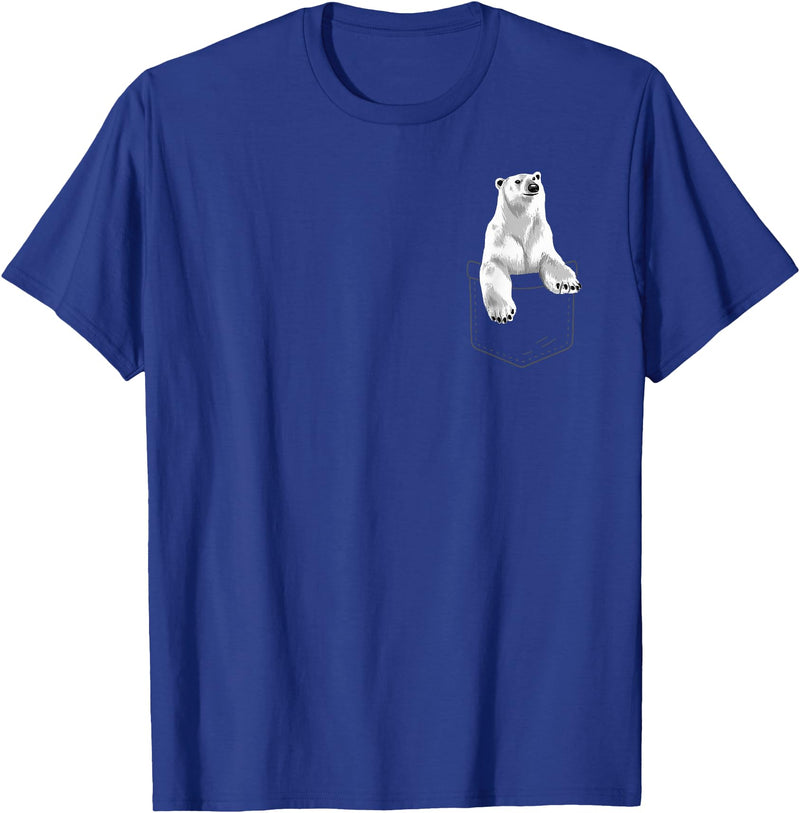 Polar Bear Gift Polar Bear Accessories & Stuff Cute Polar Bear For Men Women Kids Pocket Animal Zookeeper T-Shirt - Royal Blue