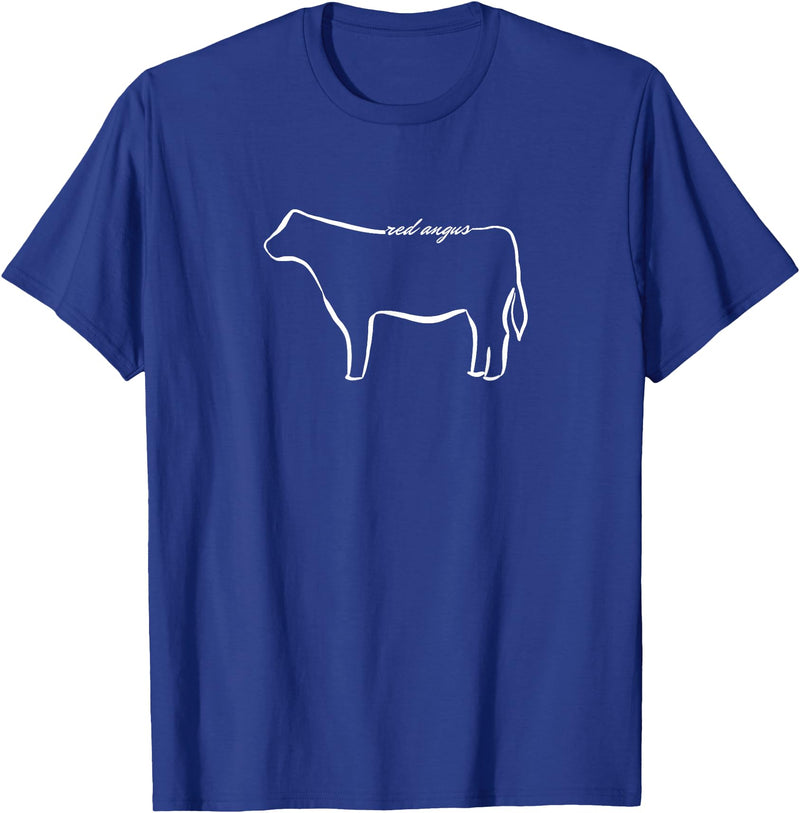 Red Angus cow decor Red Angus Cow Art Print T-Shirt - Royal Blue