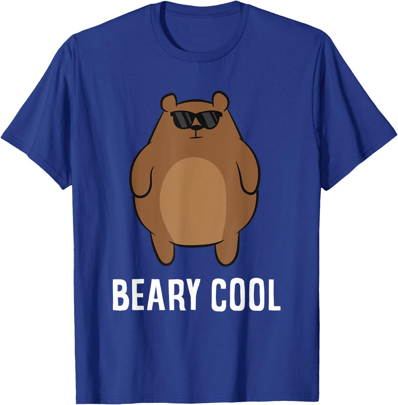 Funny Bear Animal Tees Beary Cool Animal Cute Bear T-Shirt - Royal Blue