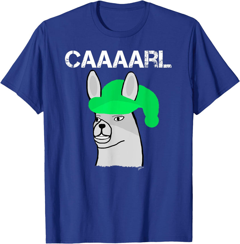Llama Shirt Collection by Jean Olivier Funny Llama with Hats T-Shirt - Black, Small, Unisex-Adults, Classic Fit, Short Sleeve, Cotton 65% Polyester 35% - Royal Blue