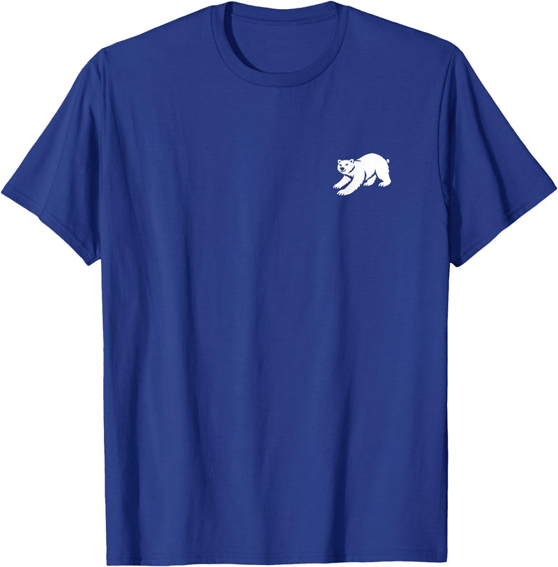 Playful Critter Apparel Co. Polar Bear Minimalist Black and White T-Shirt - Royal Blue
