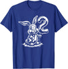 Cute Rabbit with Balloon 2nd Birthday Bunny Design for Kids T-Shirt in Royal Blue